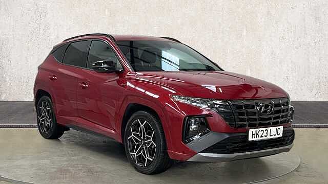 Hyundai TUCSON 1.6 h T-GDi N Line SUV 5dr Petrol Hybrid Auto Euro 6 (s/s) (230 ps) Sunset Red