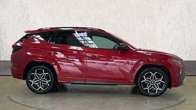 Hyundai TUCSON 1.6 h T-GDi N Line SUV 5dr Petrol Hybrid Auto Euro 6 (s/s) (230 ps) Sunset Red