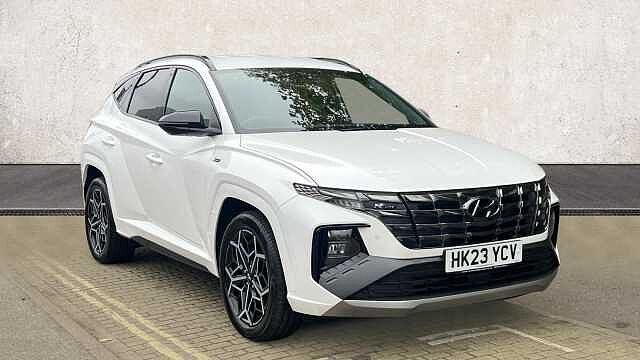 Hyundai TUCSON 1.6 h T-GDi N Line SUV 5dr Petrol Hybrid Auto Euro 6 (s/s) (230 ps) Serenity White